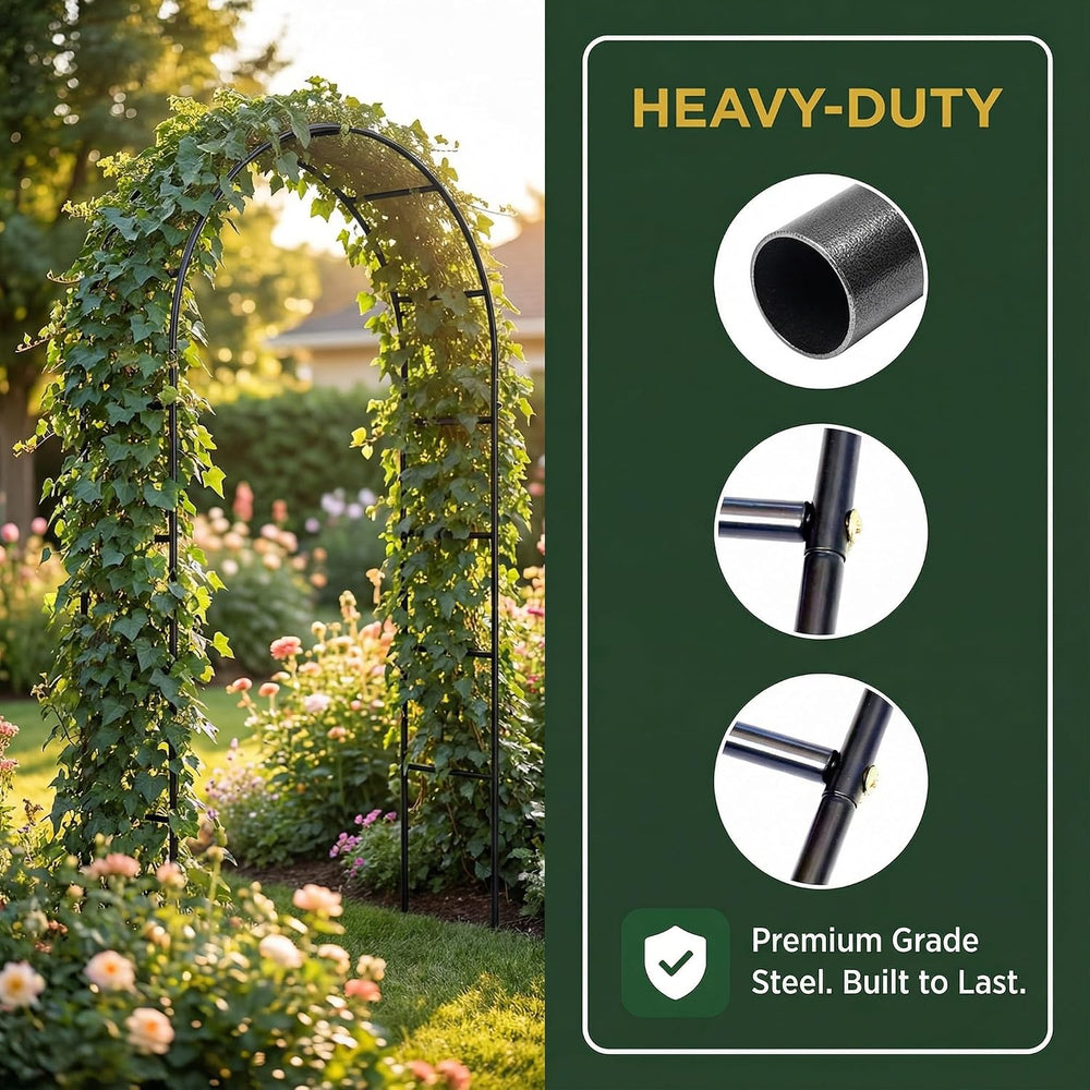 Elegant Metal Garden Pergola Arbor 55" W x 94.5" H Trellis