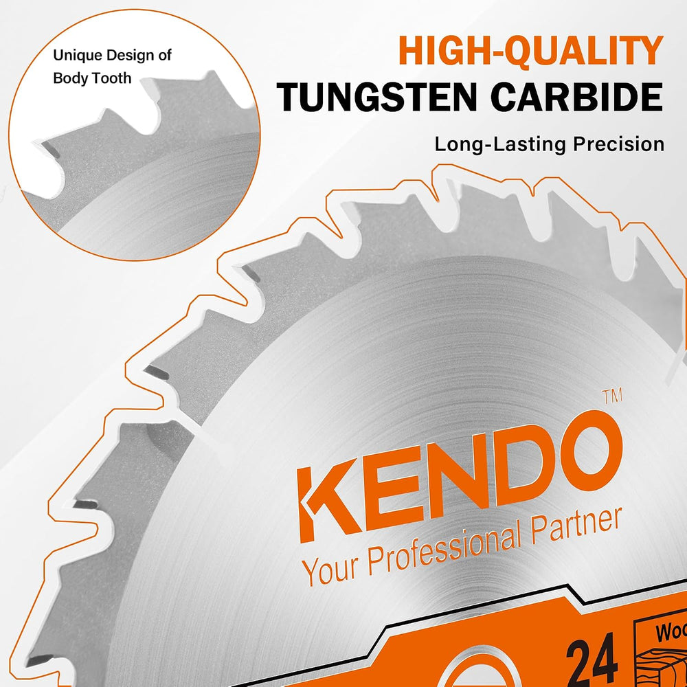 KENDO 10 Inch Circular Saw Blade Set, 2-Pack 40T 60T, 5/8 Arbor