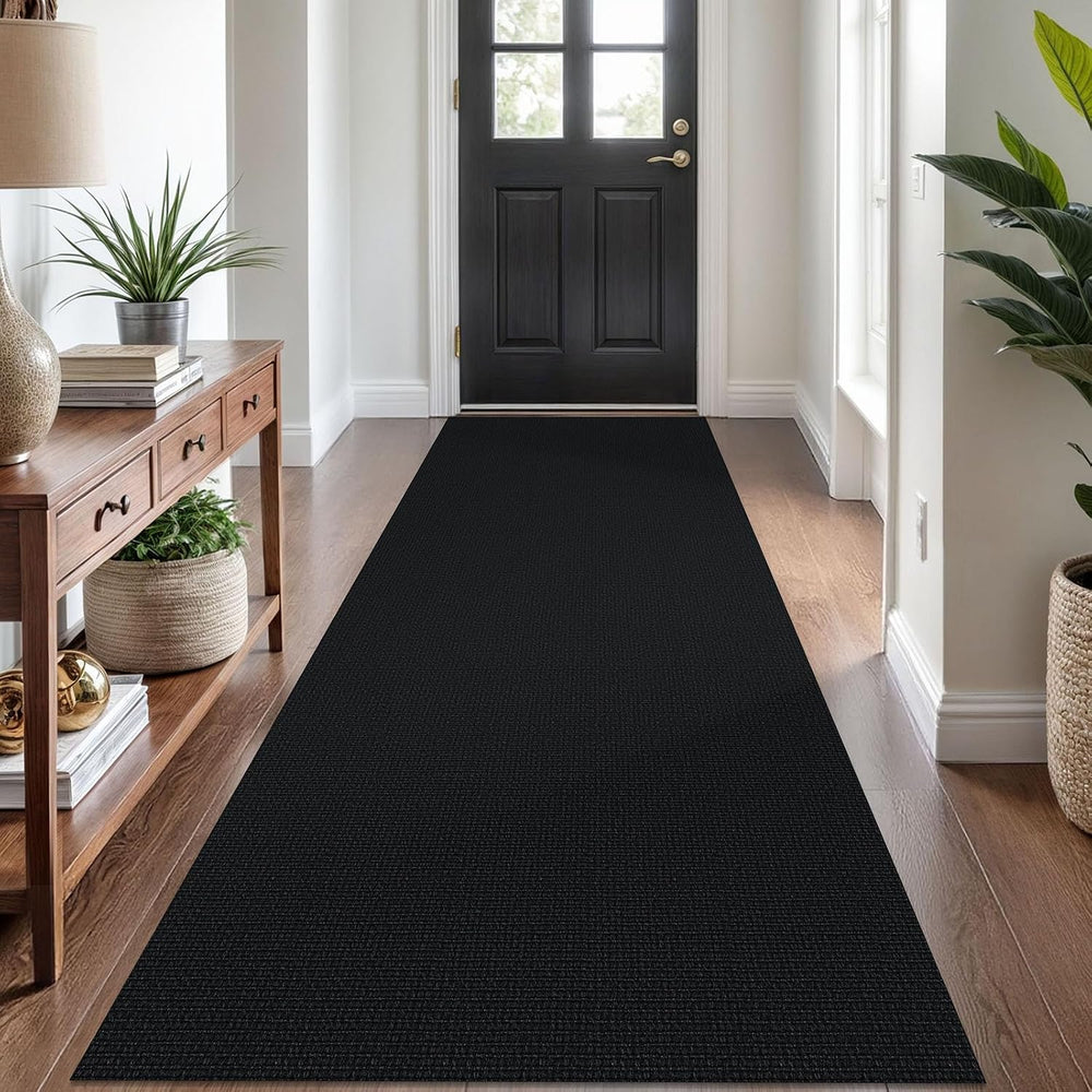 KOZYFLY 3x8 Runner Carpet, Washable Non Slip Kitchen Hallway Rug, Heathered C...