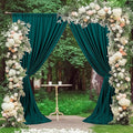 MEETSKY 10ft x 10ft Hunter Green Backdrop Curtains for Parties Wedding Curtain Rod Pocket Dark Green Photo Backdrop Sliding Drapes Backdrop Curtains for Photography, 5ft x 10ft, 2 Panels