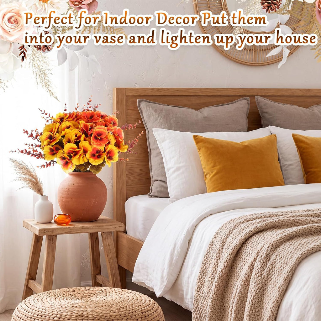 Thiccywoov 40 Bundles Fall Artificial Flowers for Outdoor Plants Decor