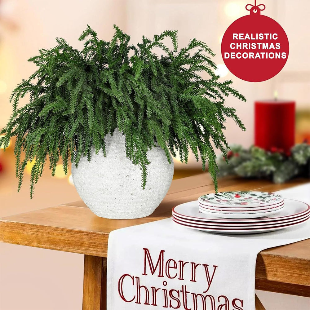 LZNPA 24 Pcs Realistic Christmas Pine Branches Natural Droopy Soft Bendable