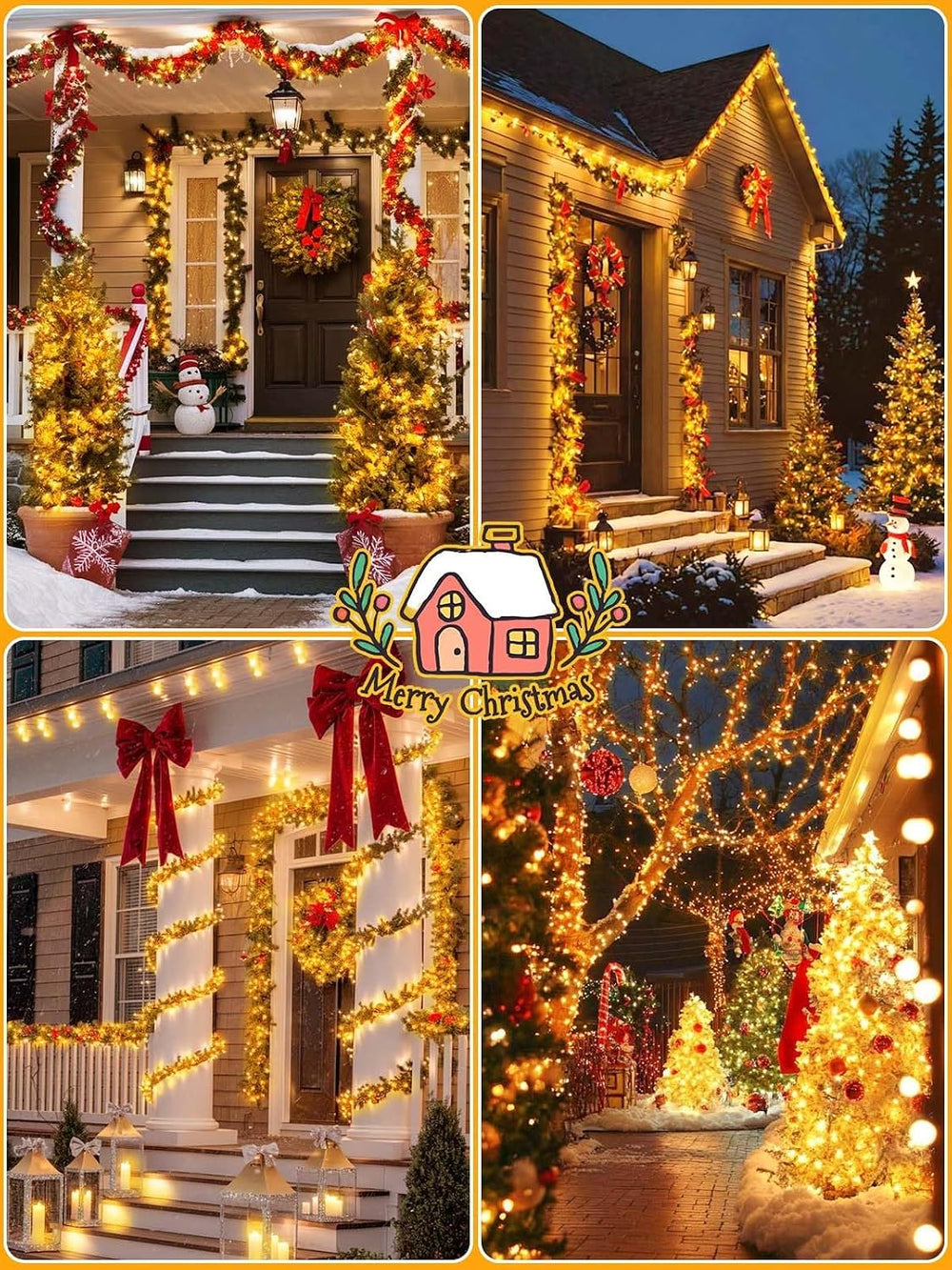 6 Pack Solar Christmas Lights Outdoor, 234FT 600 LED Solar String Lights