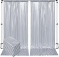 Outpain Thick 40 ft x 10 ft Silver Sequin Backdrop Curtain for Parties, Wrinkle Free Glitter Photo Backdrop Drapes 8 Panels 5x10ft Silver Back Drop Cloth for Wedding Christmas Photography Background