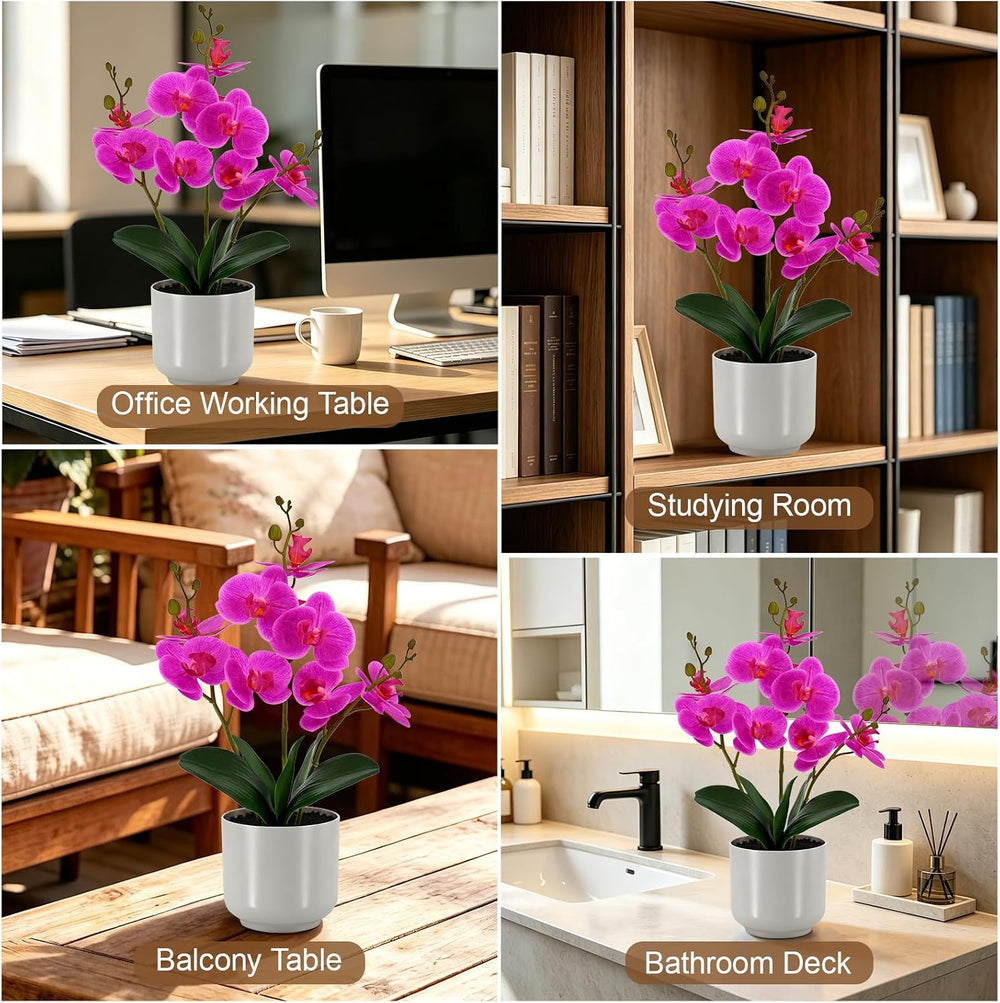 Faux Orchid 17.5” Tall Artificial Flower Indoor for Home Decor