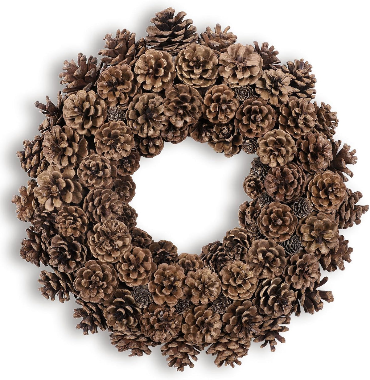 18 Inch Fall Wreath for Front Door Full Artificial Pinecone Wreath