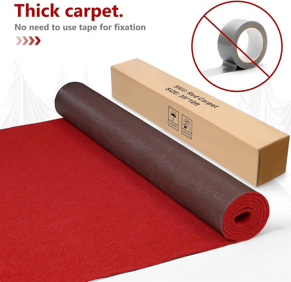 PBHEPJ 3ft x 10ft Extra Thick Red Carpet Runner for Party & Hollywood, Fe...