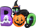 6 FT Long Lighted Halloween Inflatable Black Cat
