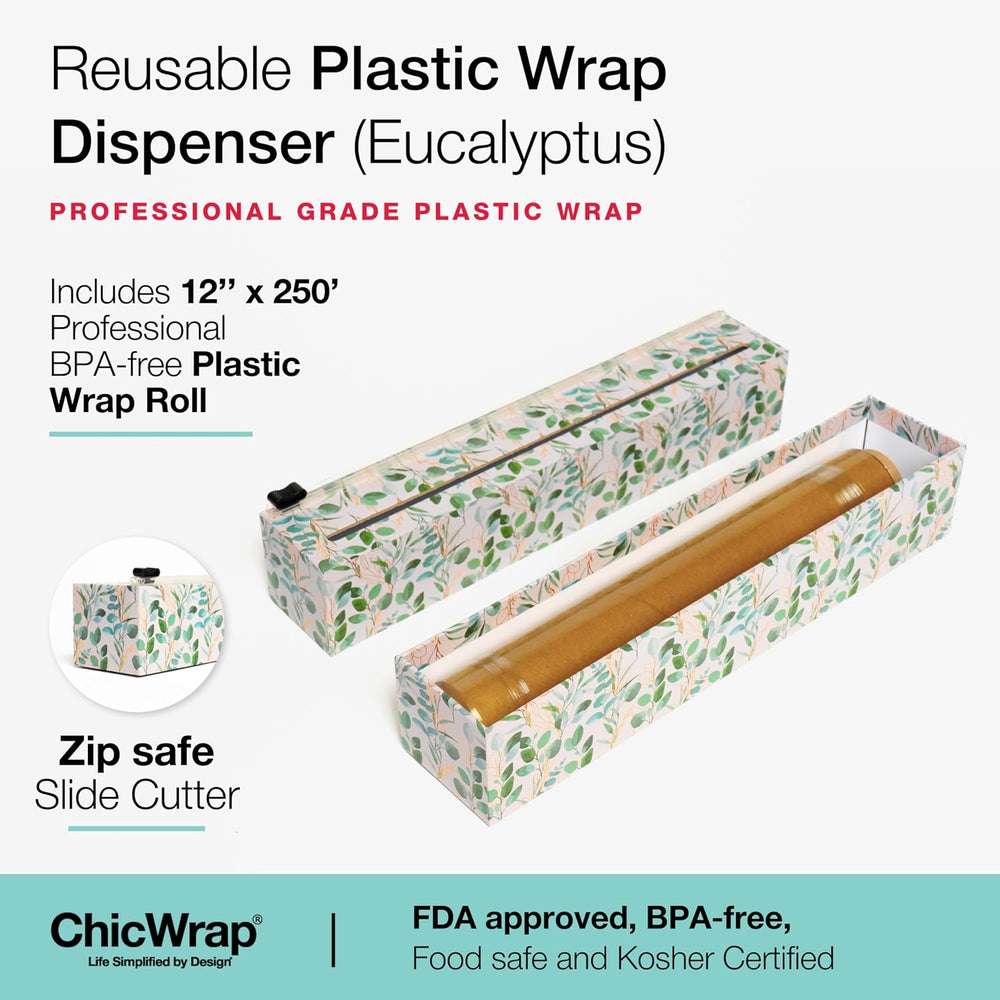 ChicWrap Eucalyptus Refillable Wrap Dispenser - Includes 12" x 250' ...