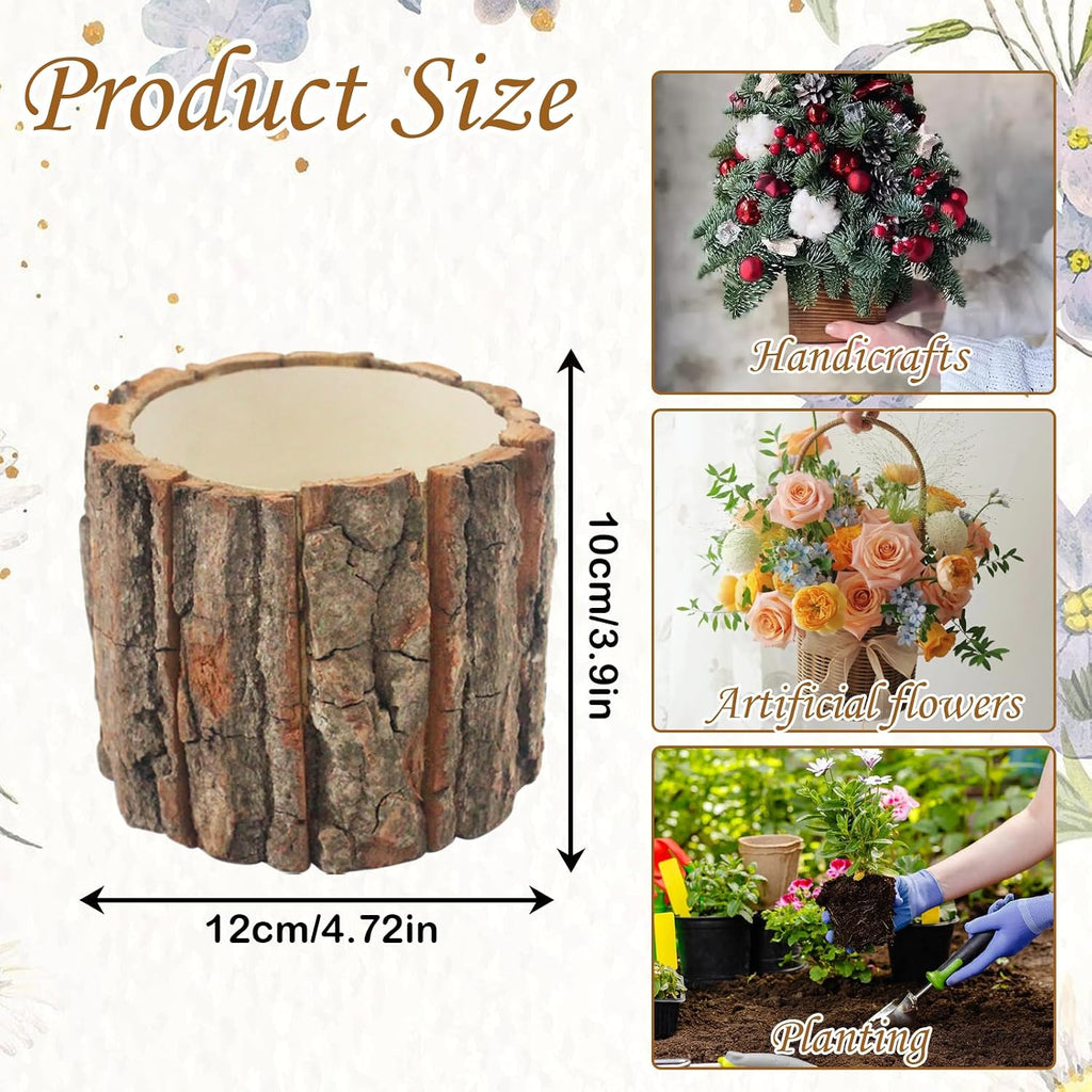 6 Pcs Wooden Vases for Centerpieces, Wood Flower Vase