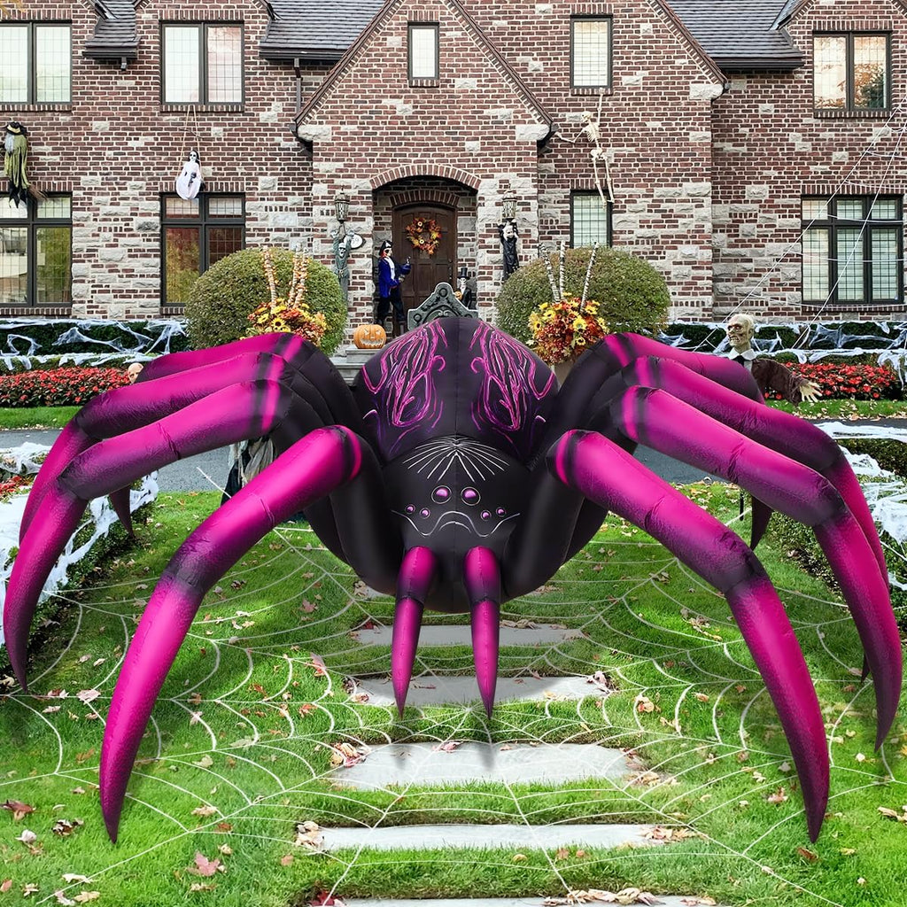 comin 9 ft long halloween inflatables purple gradient, side view