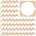 Remerry 60 Pcs Wood Applique Onlays and Wood Corner Decorative Furniture Appliques DIY Unpainted Wooden Carved Corner Decal for Home Furniture Wall Decor, 3.94 x 3.94 Inch