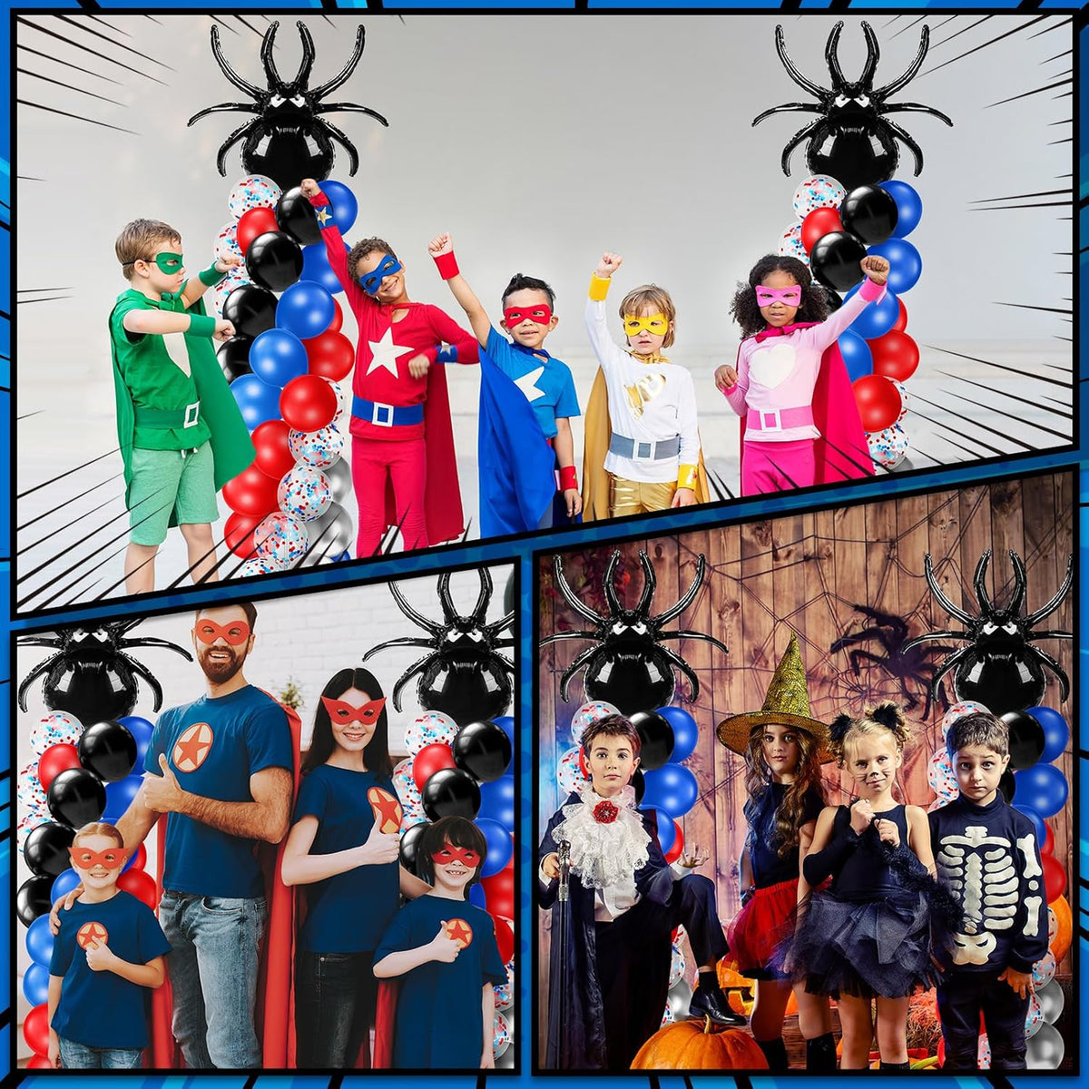 Kasyat 2 Sets Spider Balloon Column Stand Kits with 100 Latex Balloons