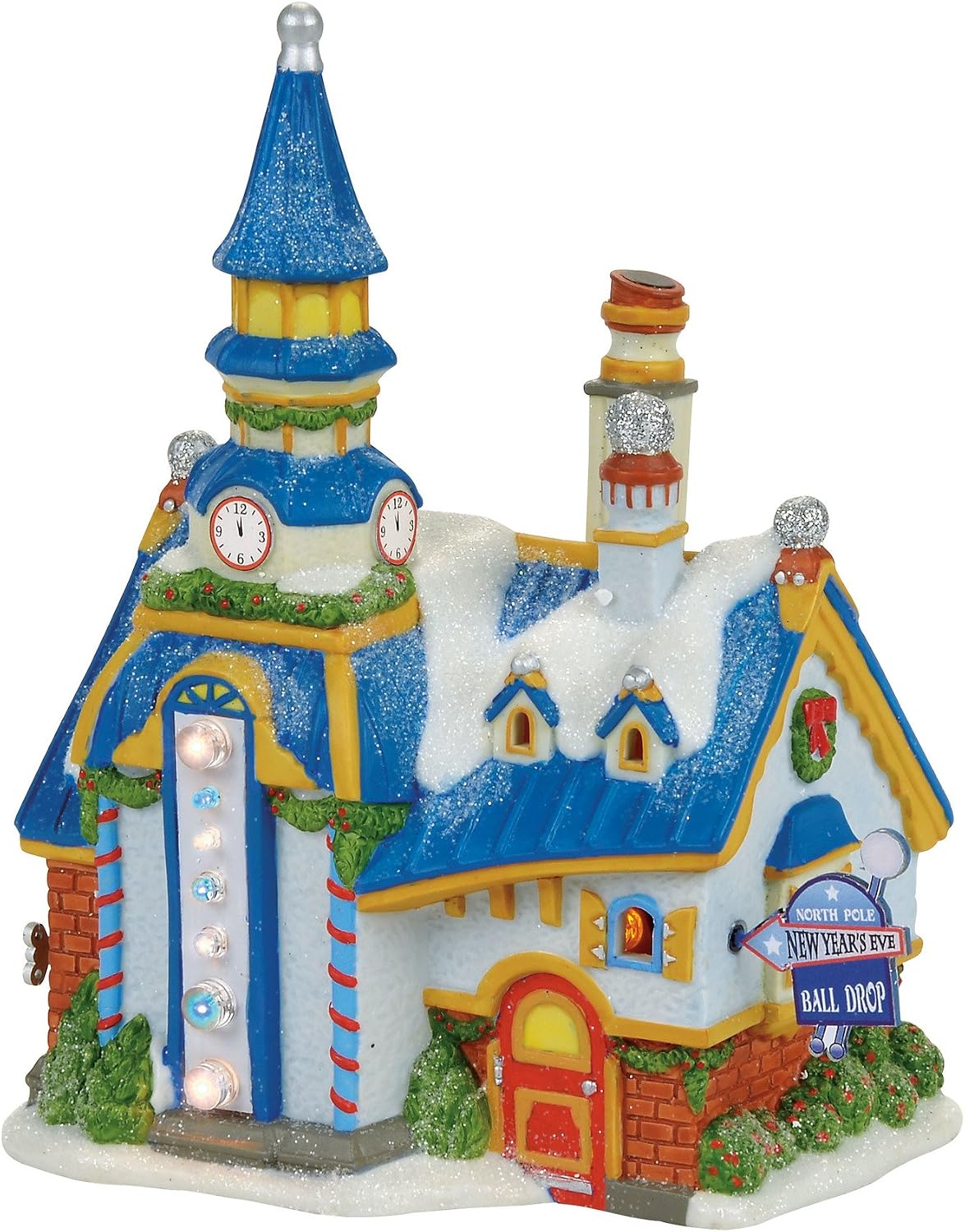 Department 56 North Pole Village New Year's Eve Center Lit Building