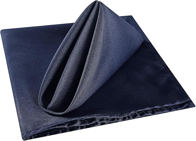 Cloth Napkins 17x17 inch Washable Polyester Dinner Napkins Soft Table Napkins for Wedding Party Dining Banquet(Navy,50PCS)