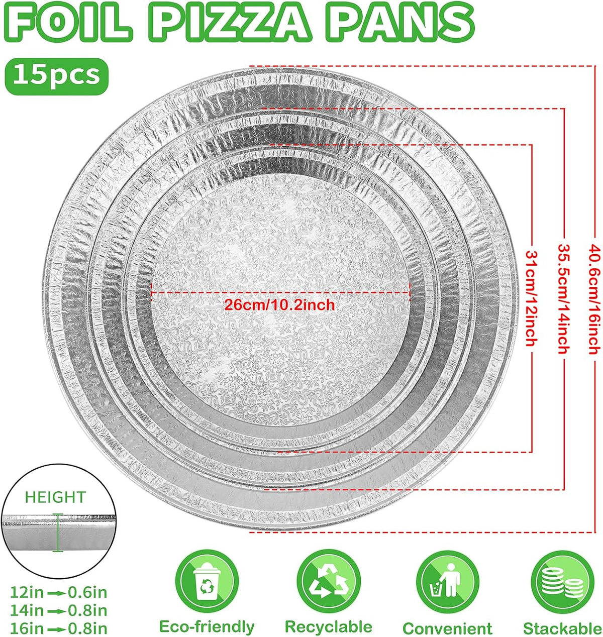 disposable pizza pans 14in, large aluminium foil serving shown in use