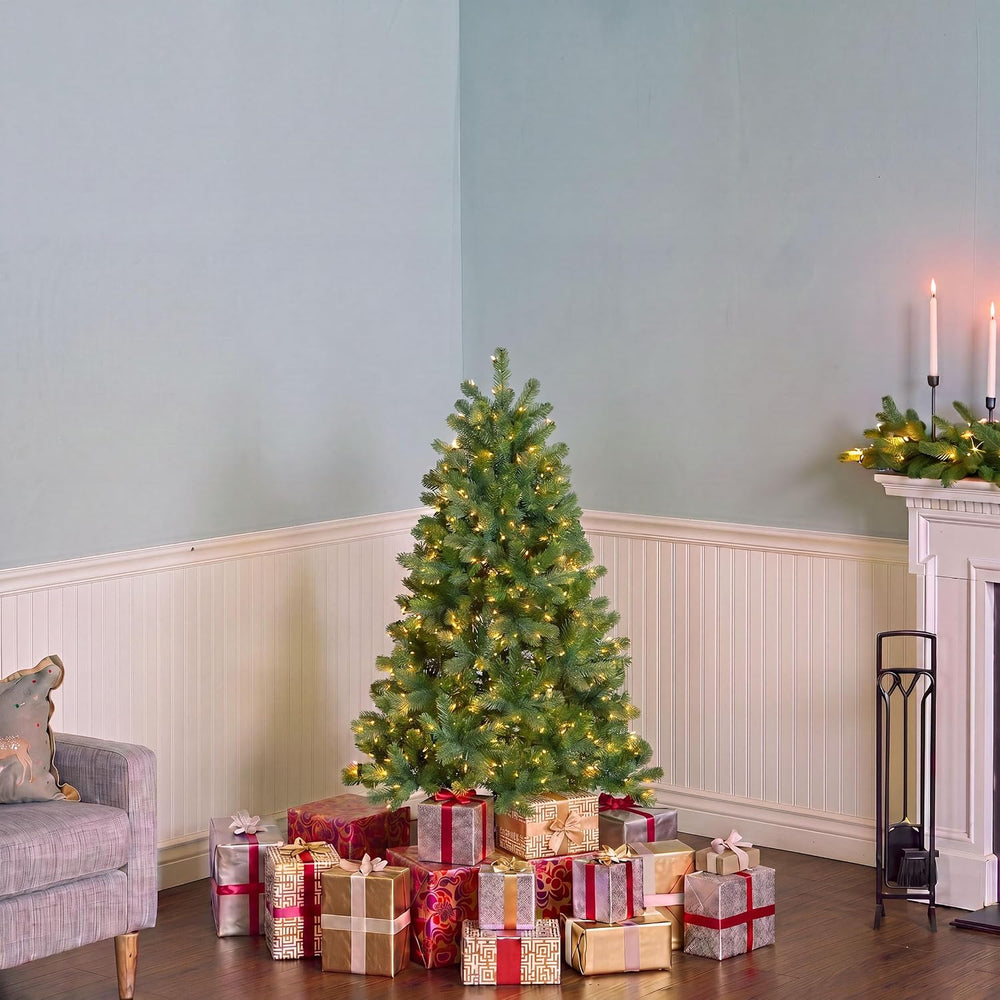 National Tree Company 4.5ft Pre-Lit Downswept Douglas Fir Christmas Tree