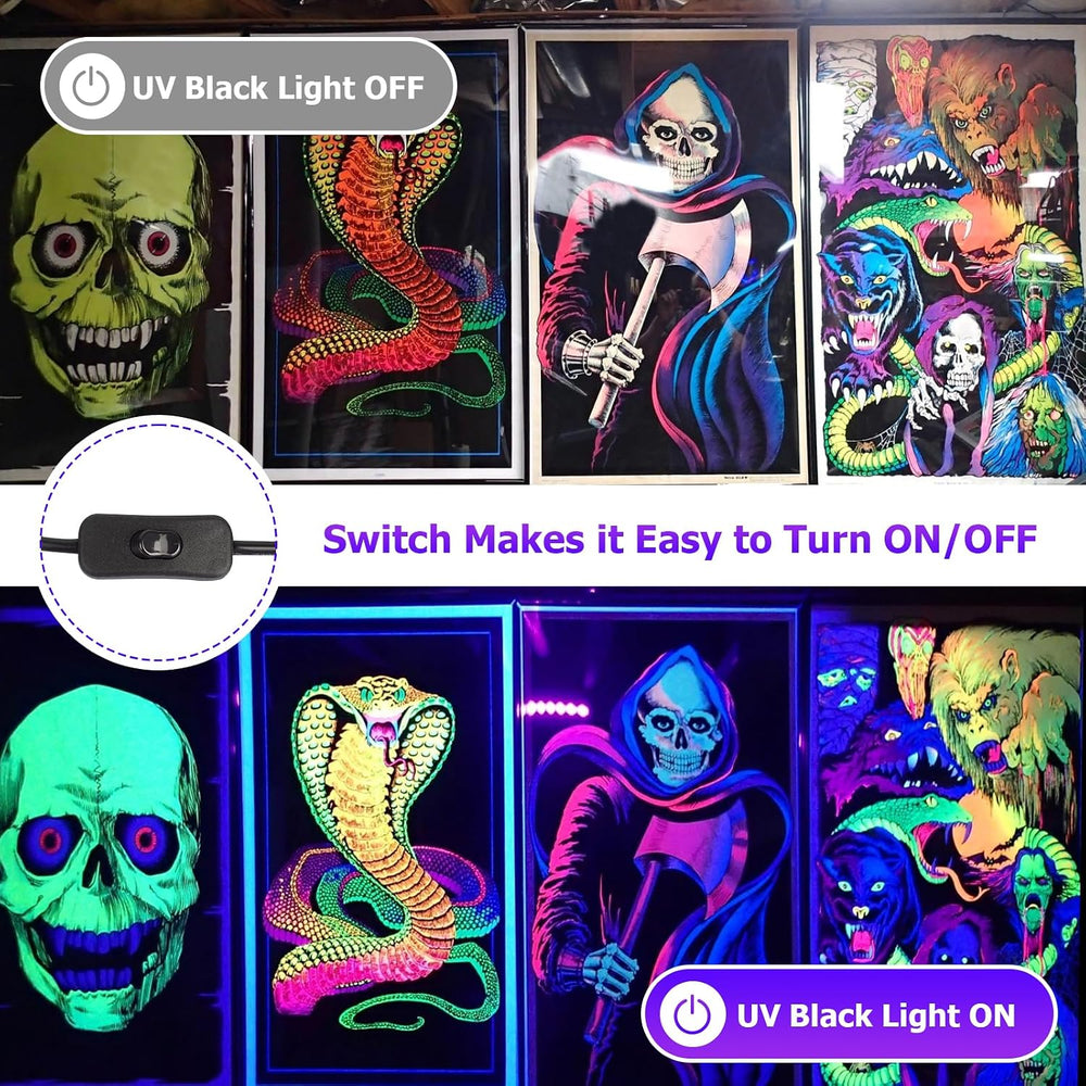 6-Pack UV Black Light Bars 45W, 395NM LED Blacklights
