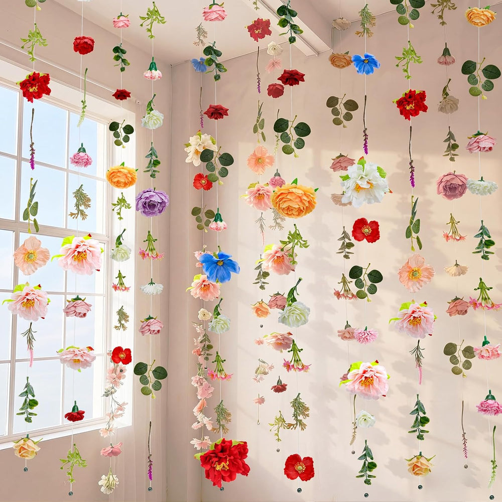 6 Pcs 35.6 ft Hanging Flower Artificial Wildflower Garlands Floral Vines
