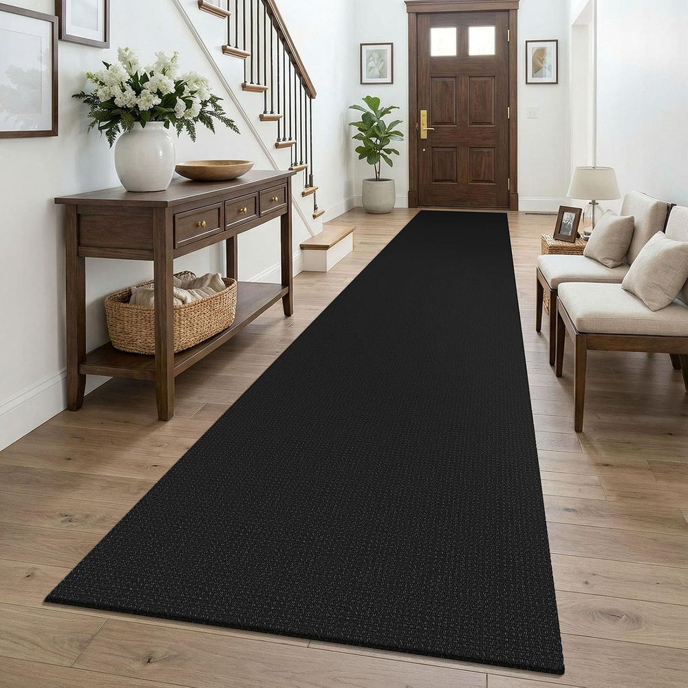 KOZYFLY Black 2.5'x16' Runners Rugs for Hallway, Extra Long Washable ...