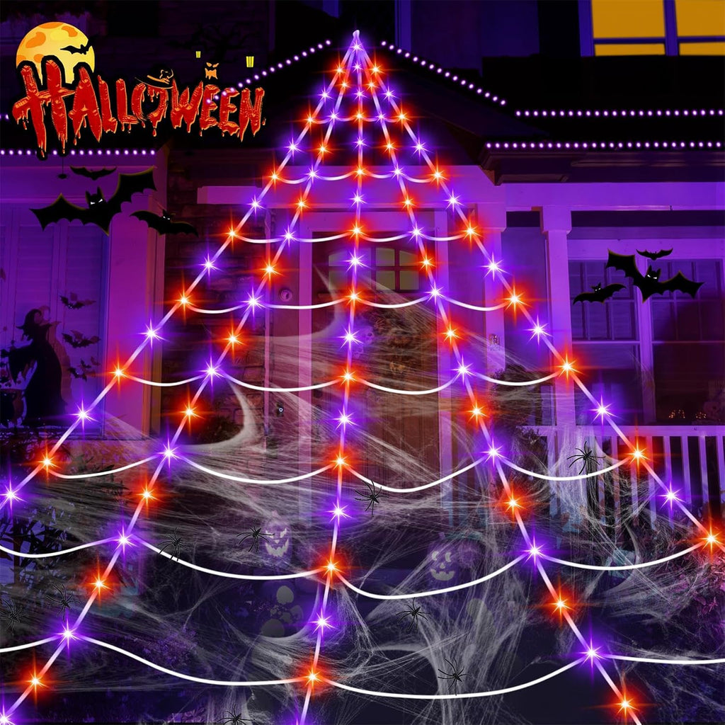 halloween decorations outdoor, 200 led halloween giant spider, front angle view