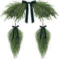 Syhood 3 Pcs 24'' Christmas Greenery Teardrop Swag and Arch Wreath, Green