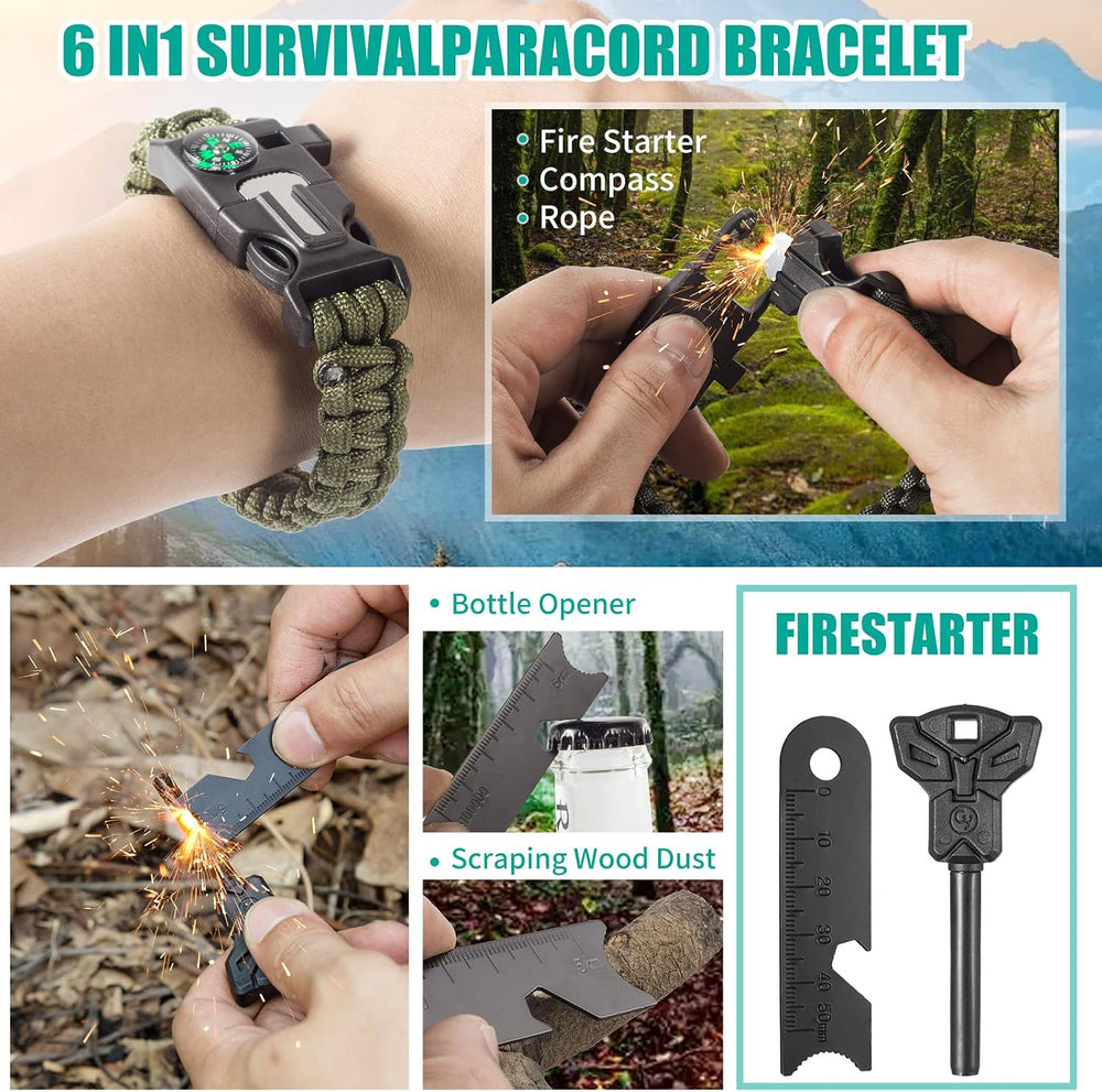 Survival Kit 20-in-1, Emergency Gear for Men: Camping Essentials
