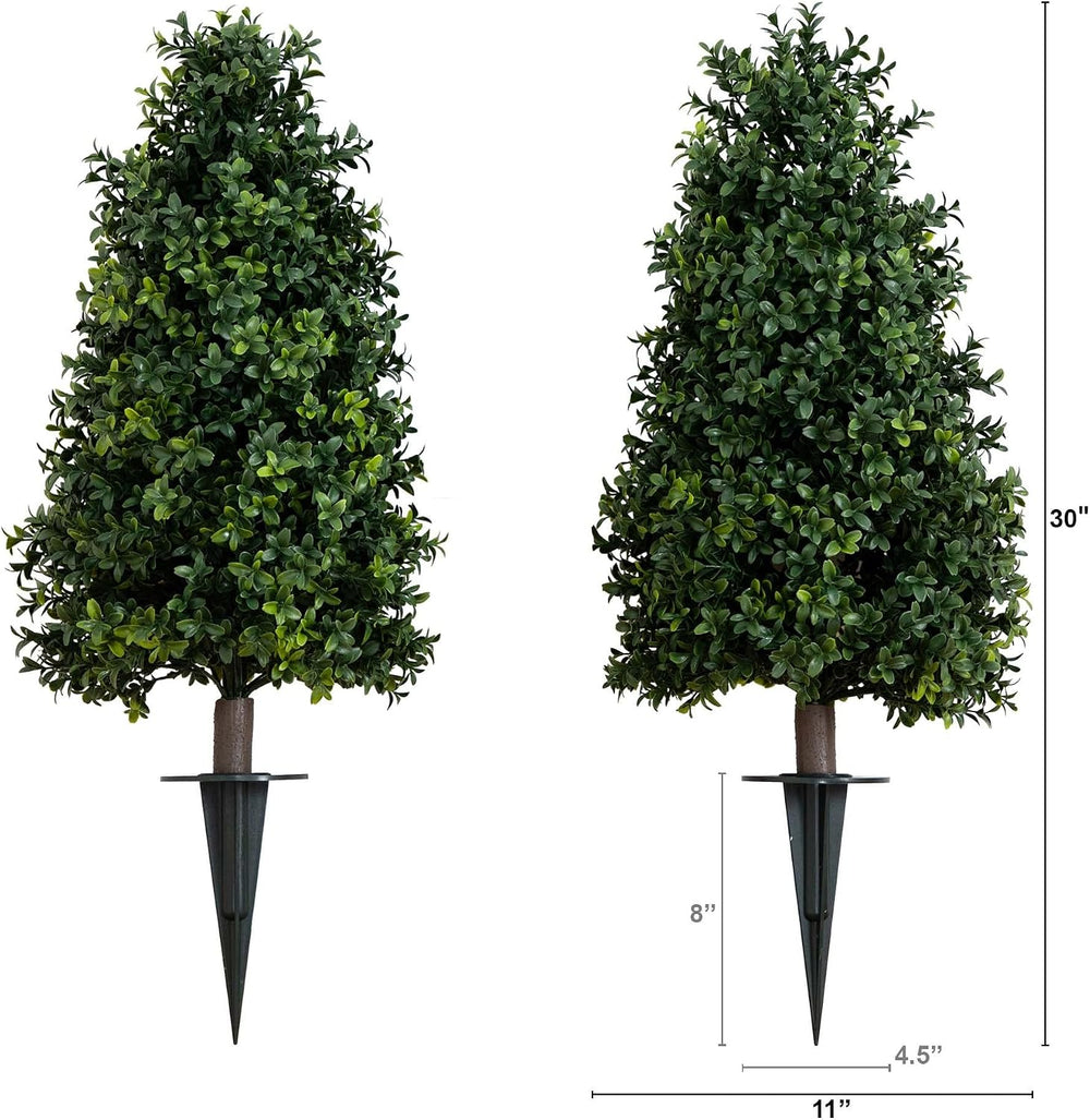Nearly Natural 2.5 ft Artificial UV-Resistant Boxwood Plant (Set of 2)