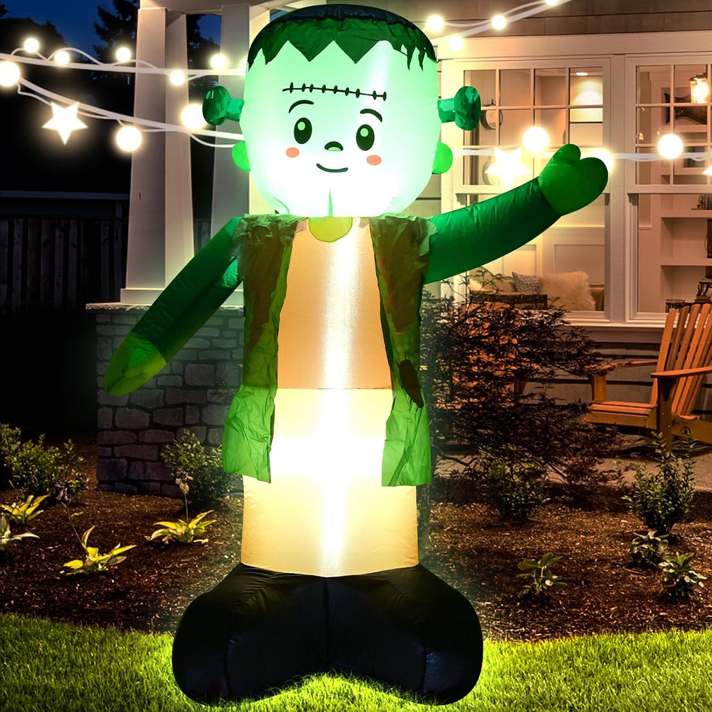 4FT Green Ghost Halloween Inflatable Decor with LED Lights