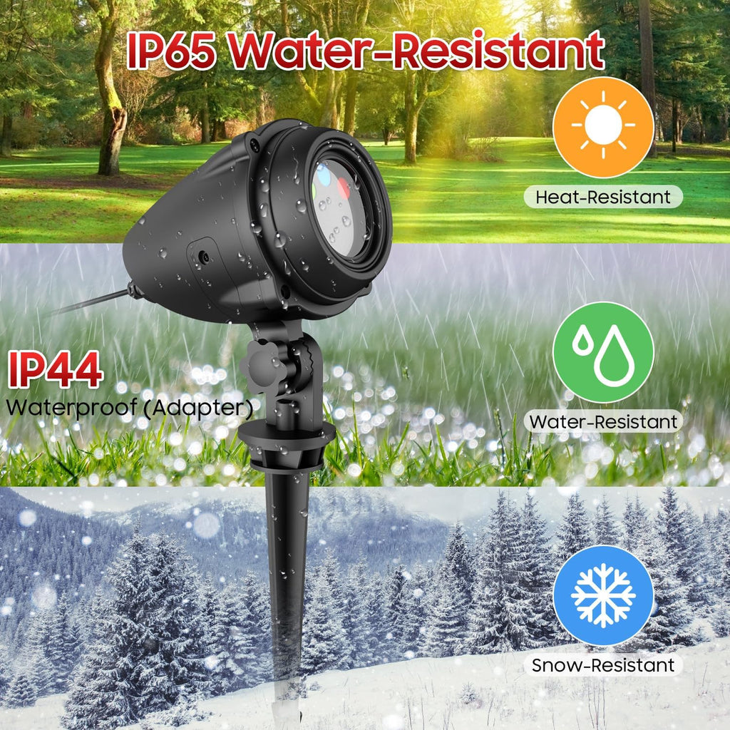 rgb laser projector light outdoor, all-metal casing showing dimensions