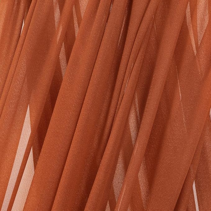 MLMC Terracotta Wedding Arch Draping Fabric 2 Panels 29" x 20 FT Extra Long Gauze Drapes Sheer Backdrop Curtains 6.6 Yards Outdoor Drapery Panels for Wedding Ceremony Party Ceiling Decoration