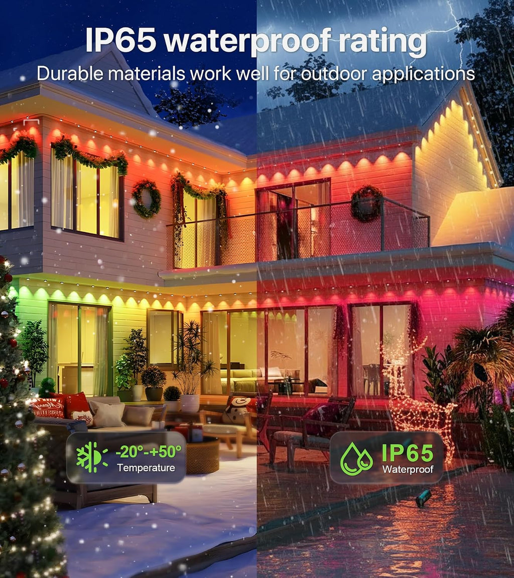 permanent outdoor lights 150ft rgb+ic eave lights with on a desk or shelf