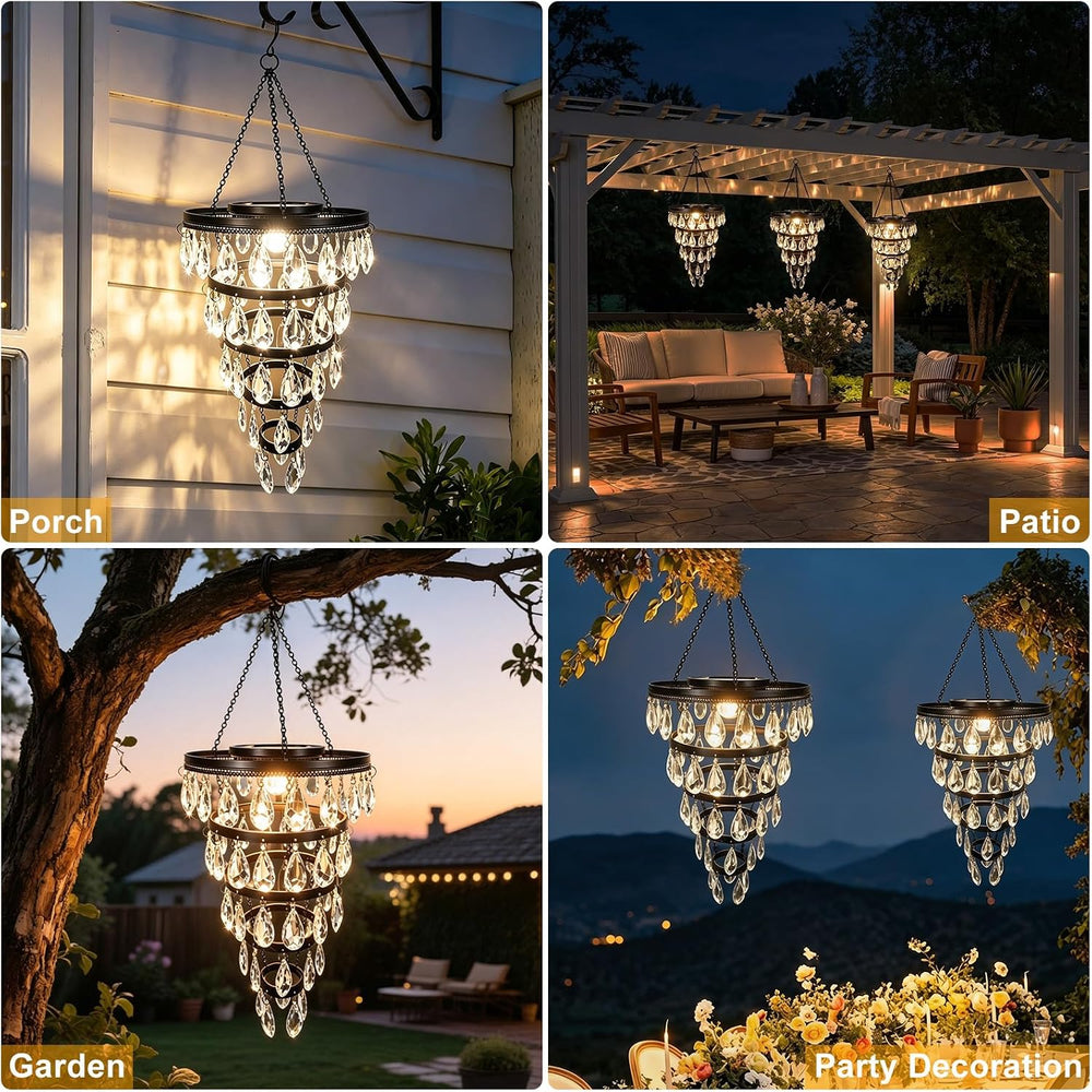 SUNNYPARK Hanging Solar Chandelier Light Outdoor Waterproof