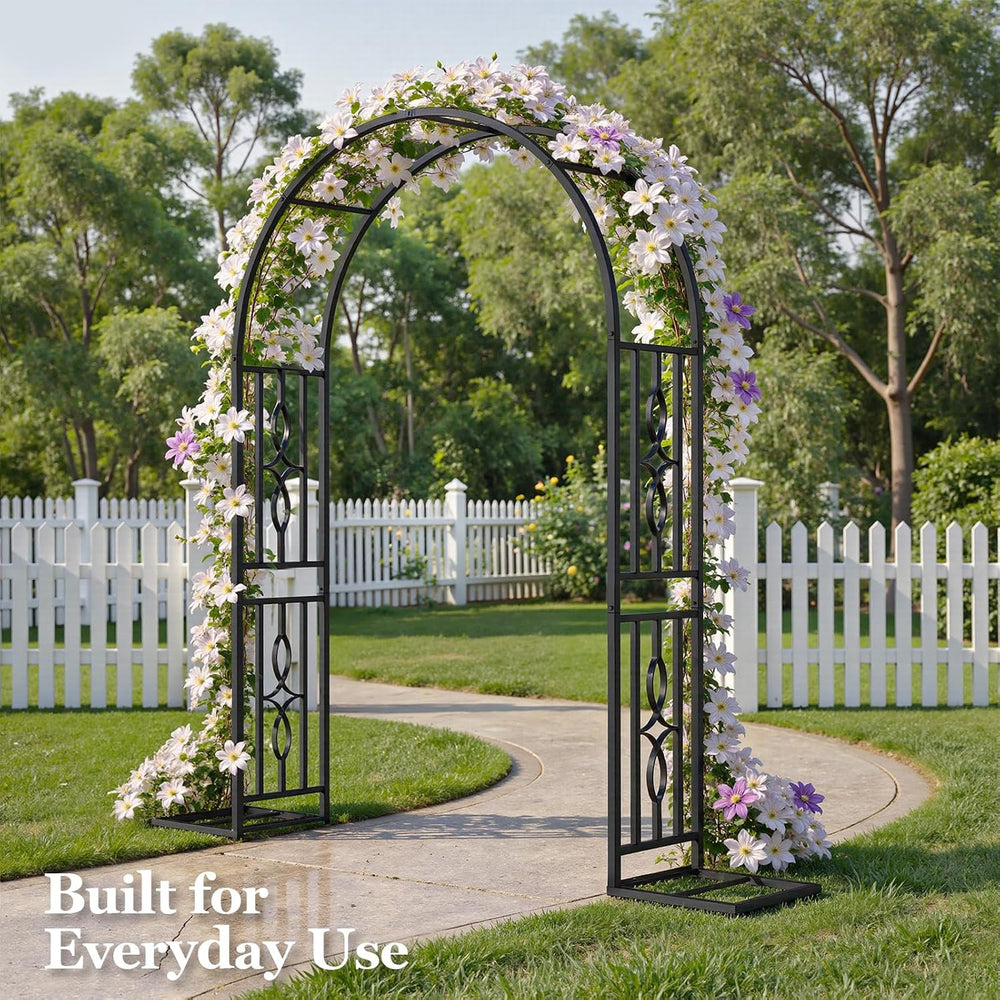 Metal Garden Arch, Heavy Duty Garden Trellis for Climbing Plants, with Enlarg...