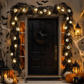 9FT Black Halloween Garland with Eyeball String Light Spider Cotton Spiders
