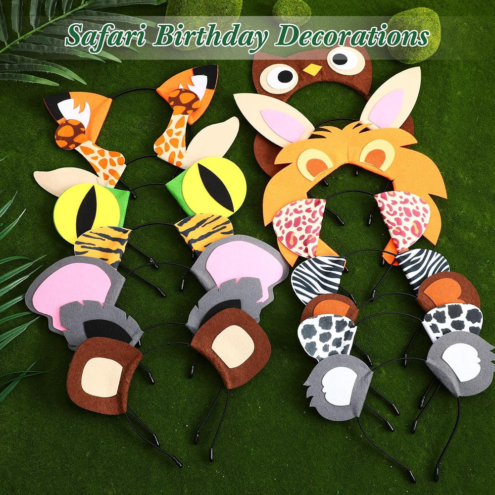 Kigeli 30 Pcs Jungle Animal Safari Headbands, Easter Hair Hoops