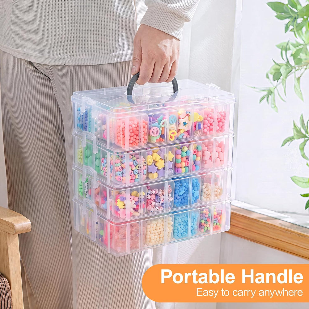 Bead Organizer Box, 5-Tier Stackable 140 Pcs Craft Storage Boxes