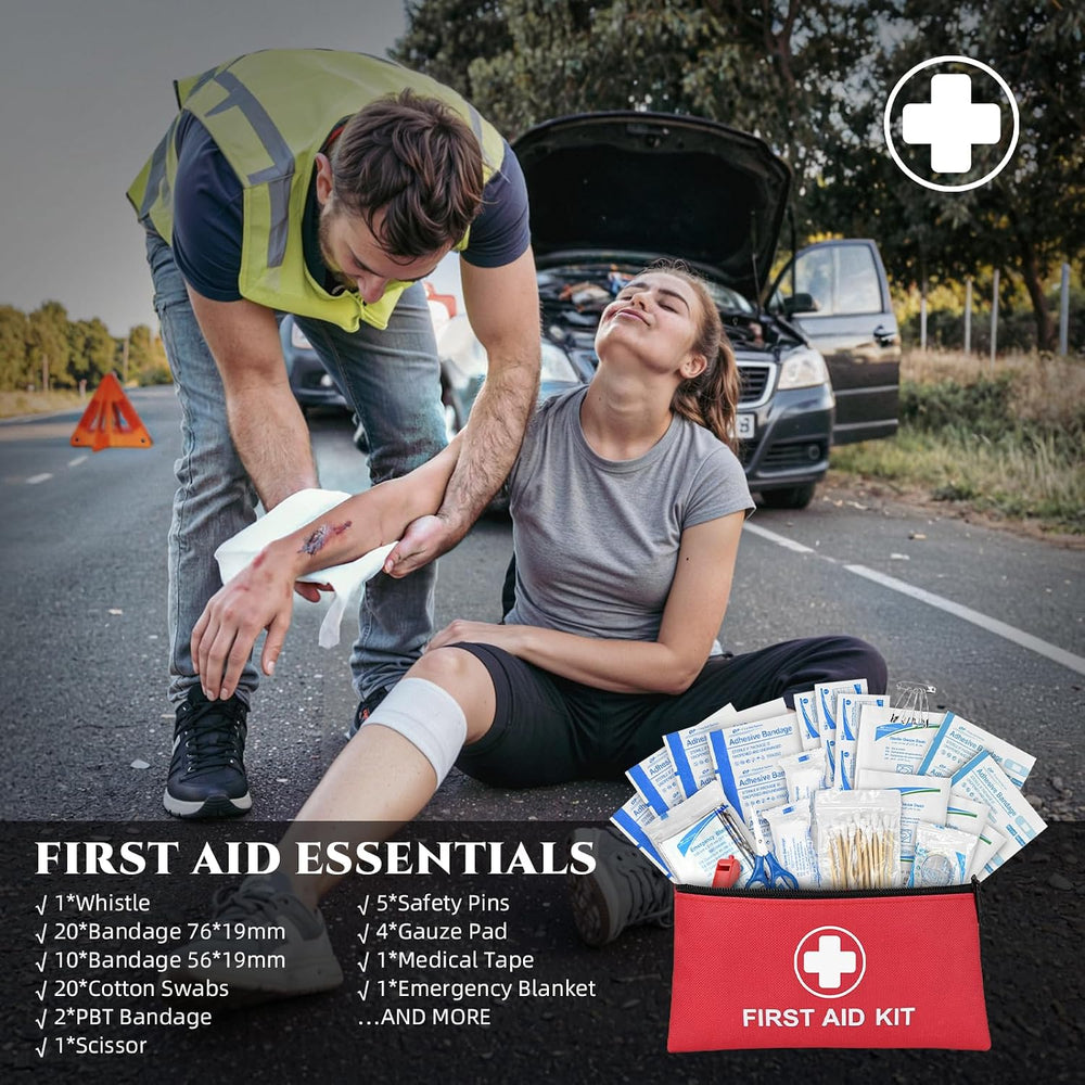 Roadside Emergency Car Kit for Vehicles, Car Emergency Kit with Jumper Cables...