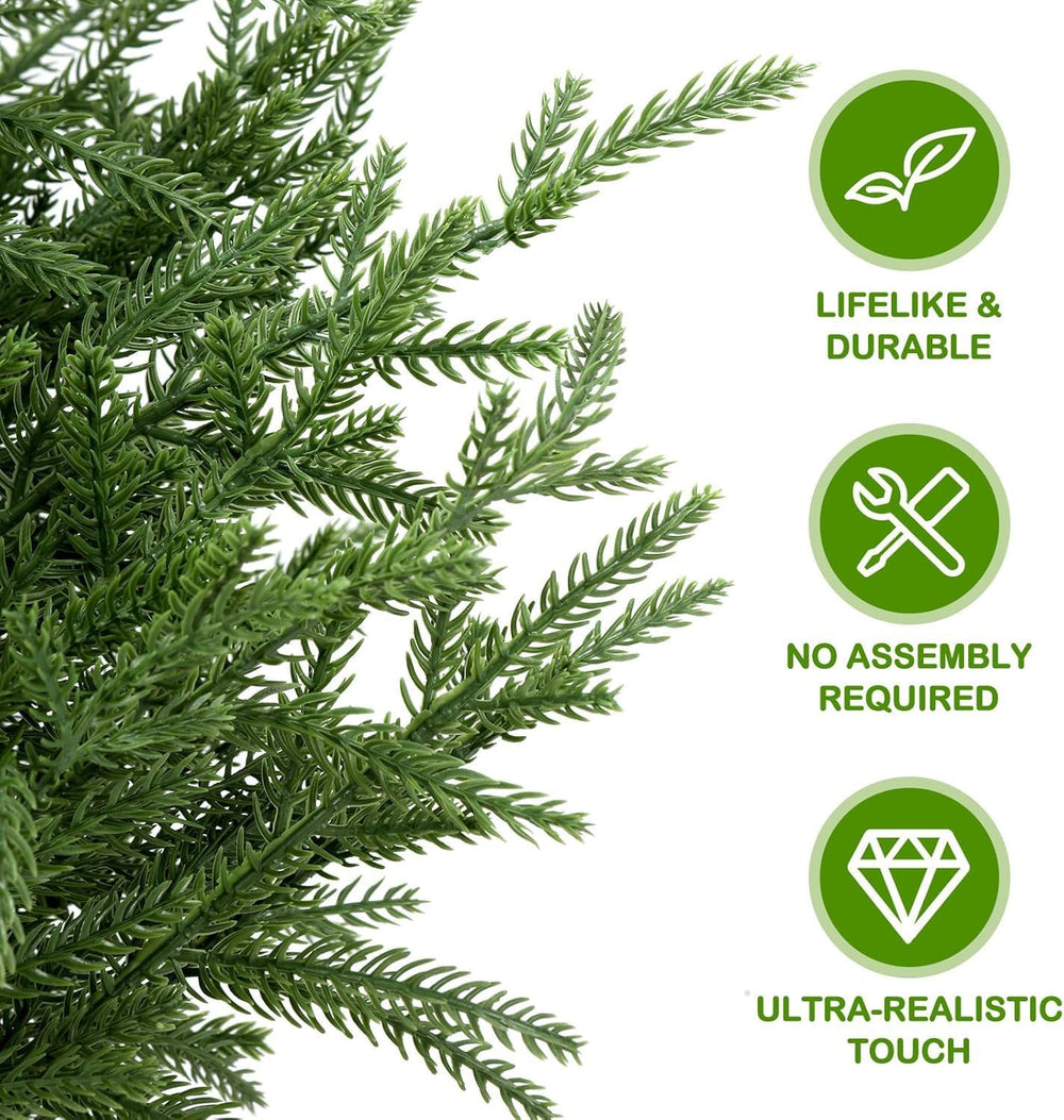 5FT Christmas Tree, Artificial Norfolk Pine Without Lights, Real-Touch PE Mat...