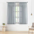 Vision Home Blue Fog Pinch Pleated Semi Sheer Curtains Textured Linen Blended Light Filtering Window Curtains 72 inch for Living Room Bedroom Pinch Pleat Drapes with Hooks 2 Panels 40" Wx72 L