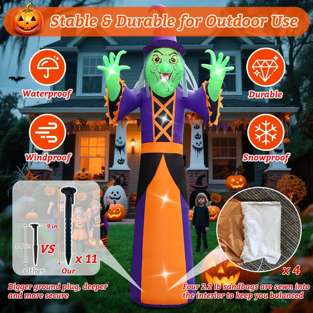 20ft extra large outdoor halloween inflatables decorations witch, close-up detail