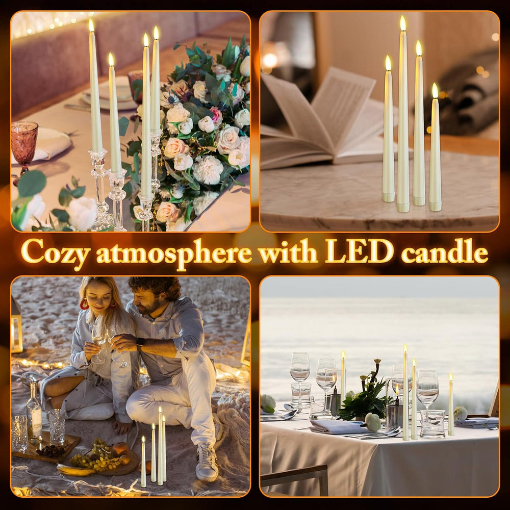 Rossesay 24 Pcs Flameless LED Taper Candles Battery Operated Candle 8.5"...
