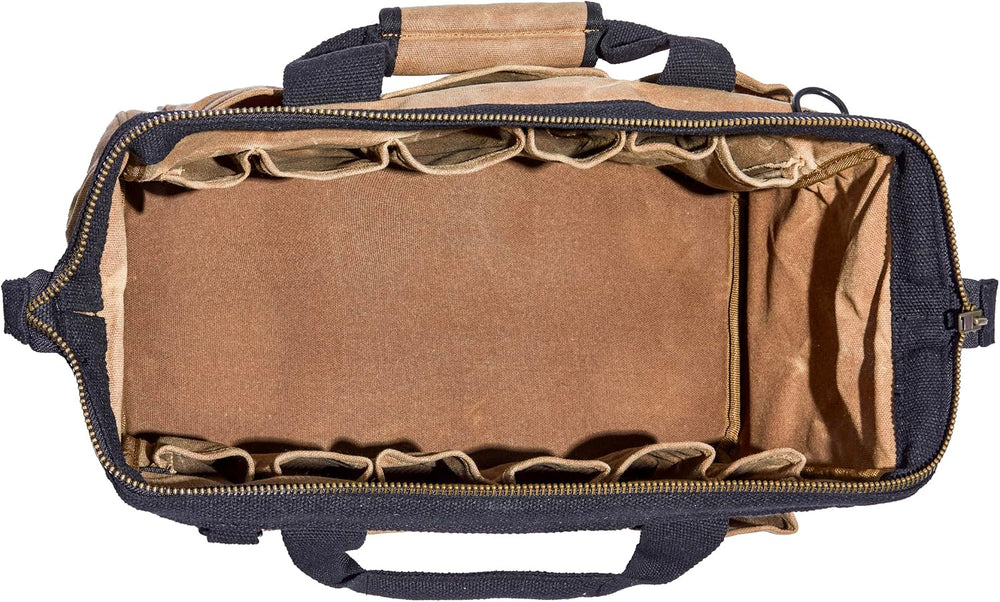 Readywares 18" Tool Bag - Waxed Canvas Heavy Duty Large Toolbag, Tan