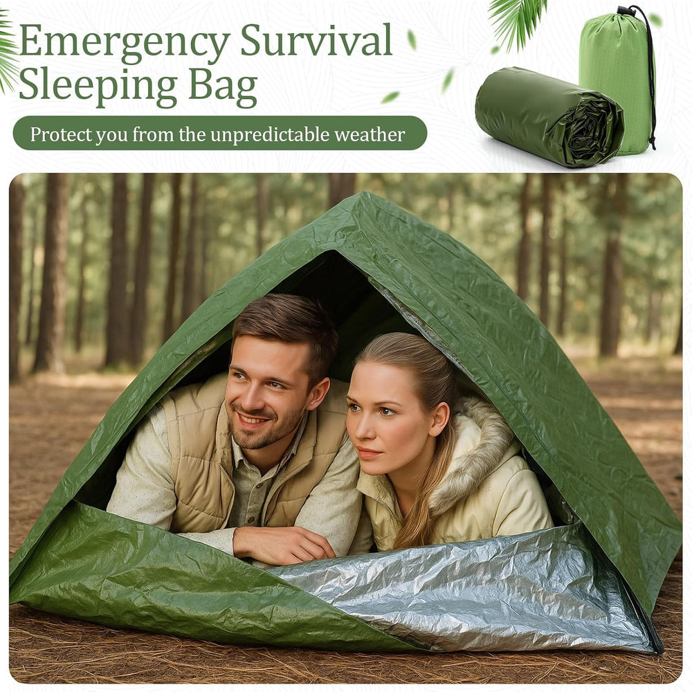 Mixweer 12 Pcs Emergency Sleeping Bag Portable Survival Thermal Bivy Sack Lig...