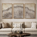 Large Framed Modern Farmhouse Tree Ring Wall Art for Living Room, 24x36 In