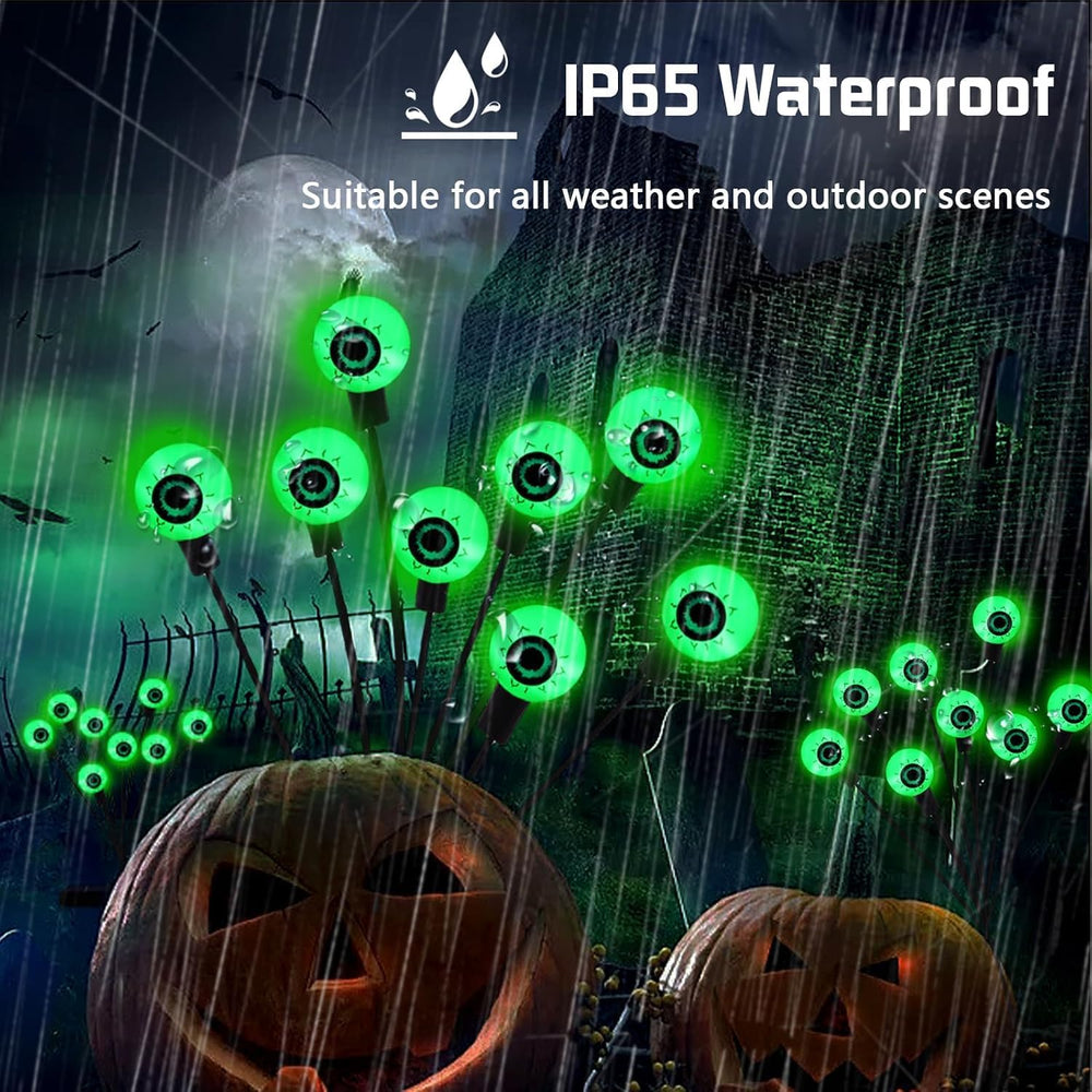KBG Halloween Decorations Outdoor Solar Scary-Eyeball Lights, 6Pack 48LEDs Gr...
