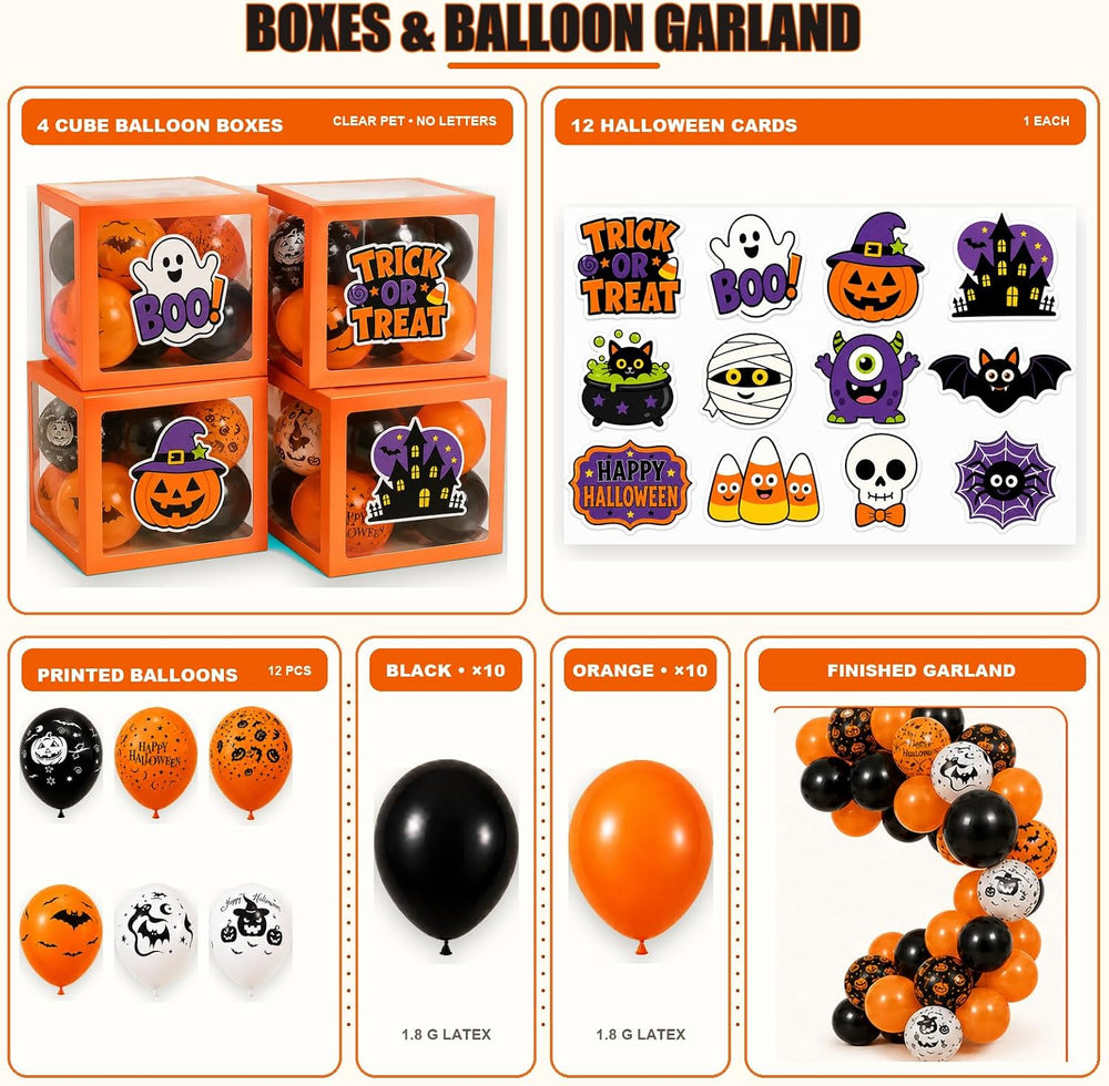 128 Pcs Halloween Party Decorations, Halloween Party Supplies - Balloon boxes...