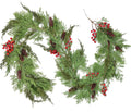 Christmas Pine Garland, Artificail Greengery Garland Indoor Outdoor Garden Gate Home Decoration for Winter Holiday Home New Year Decor (Green)