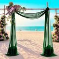 MDS Halloween Chiffon Draping Fabric - 2 Panel, 30" Wide x 50ft Long - Sheer Spooky Arbor & Canopy Drapery for Haunted House Backdrops, Party Ceilings, DIY Costumes & Themed Events - Hunter Green (Pack of 2)