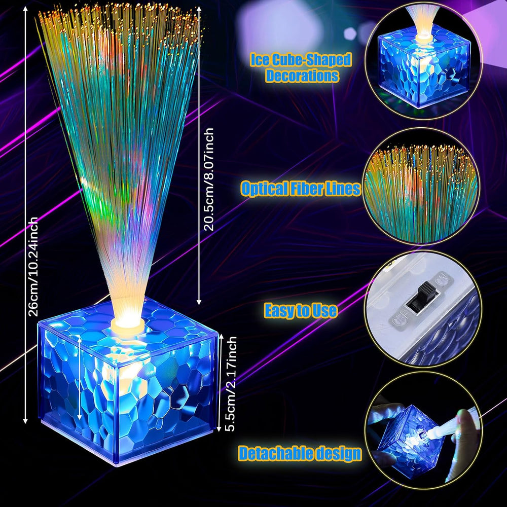 16 Pcs Mini Fiber Optic Lamp Bulk Glow Dark Party Favors, 10 Inch